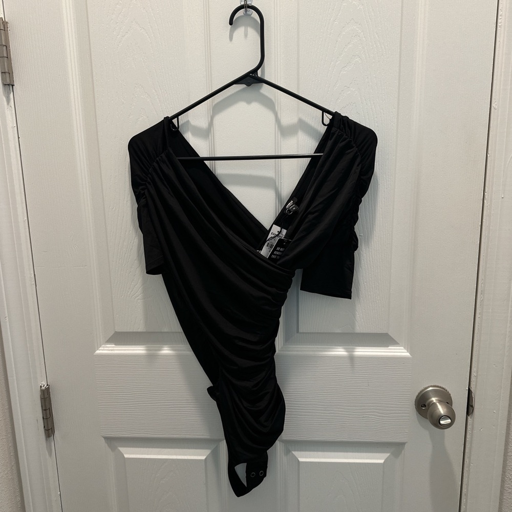 Express Black Ruched Women's Bodysuit